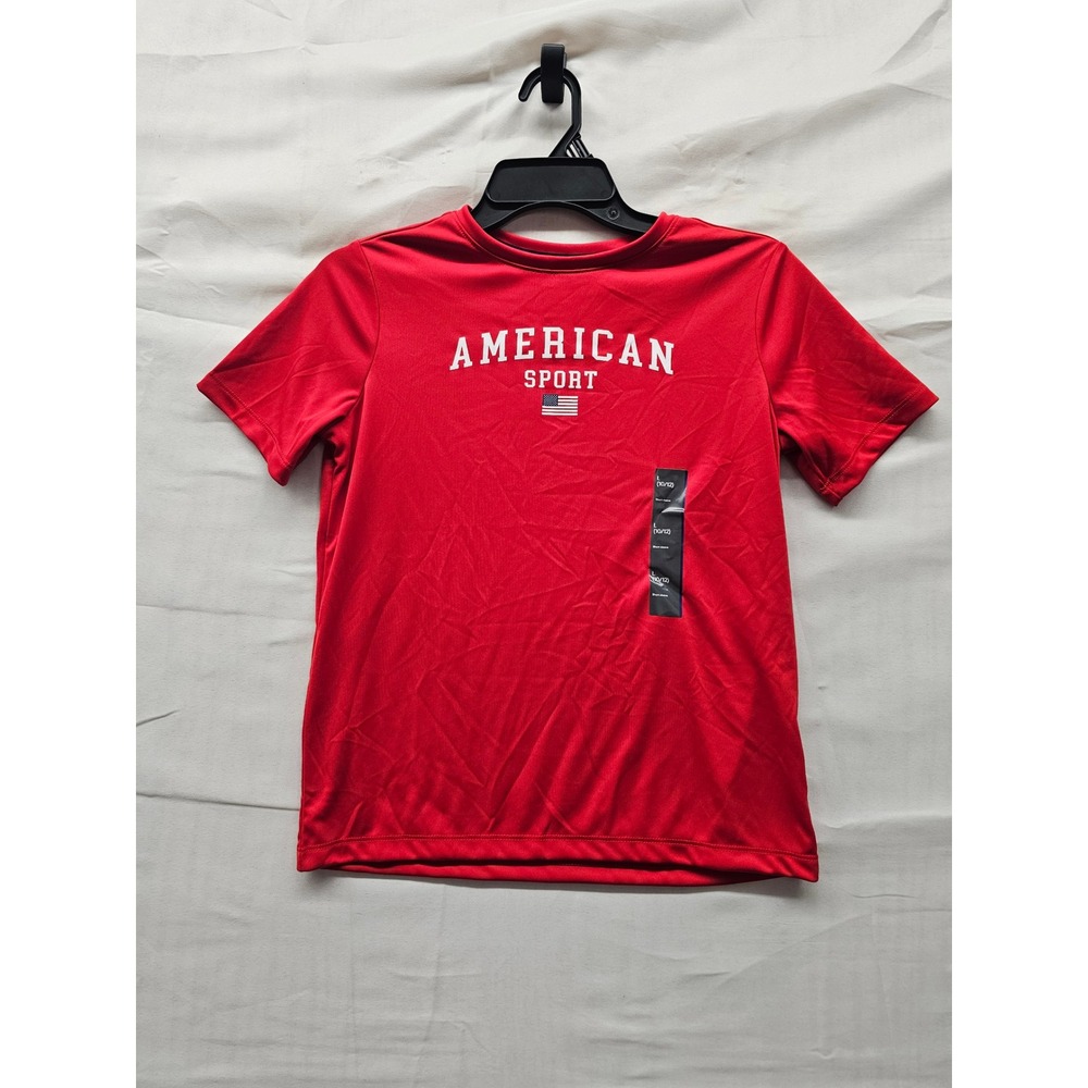 All In Motion Boys Short Sleeve T Shirt Red Polyester Athletic Size Large 10/12